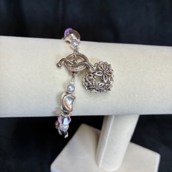 Bracelet - "Sister Friend Forever" words with pink and pearl beads - Picture 5 of 5